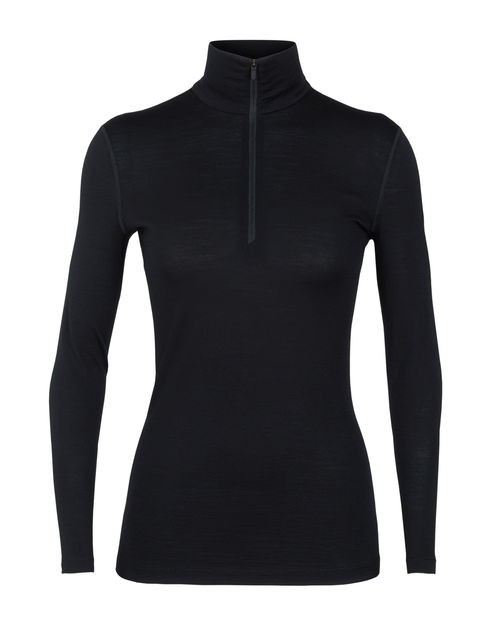 W's Merino 200 Oasis Long Sleeve Half Zip, Black, S