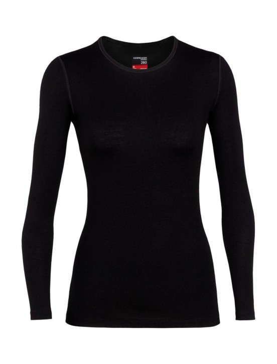 W's 260 Tech Long Sleeve Crewe, Black, S