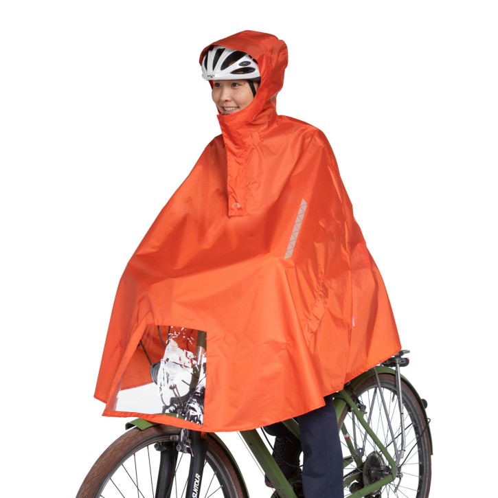 Bike Poncho red orange / S