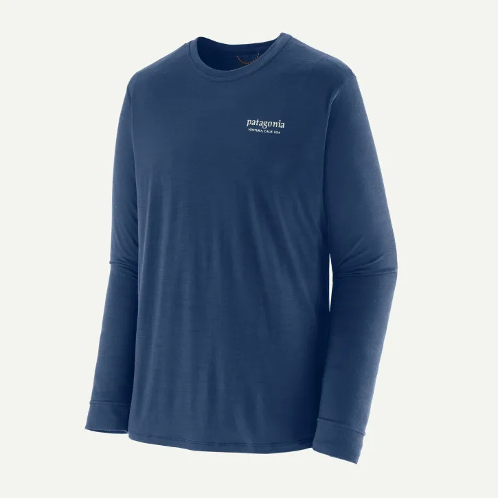 M's L/S Cap Cool Merino Blend Graphic Shirt M / Heritage Header: Clement Blue
