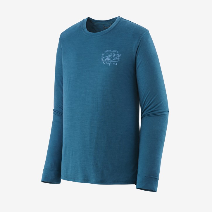 M´s Long-Sleeved Capilene Cool Merino Graphic Shirt Lost And Found: Wavy Blue LFWA / S