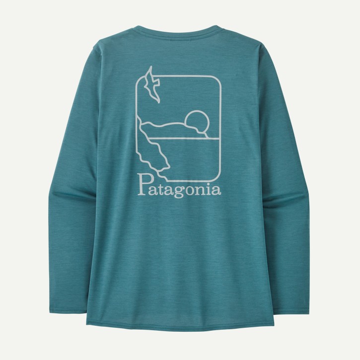 W's L/S Cap Cool Daily Graphic Shirt S / Swelldrifter: Wetland Blue X-Dye