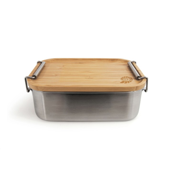 Lunchbox "Bamboo-Clip" Edelstahl 1,2L