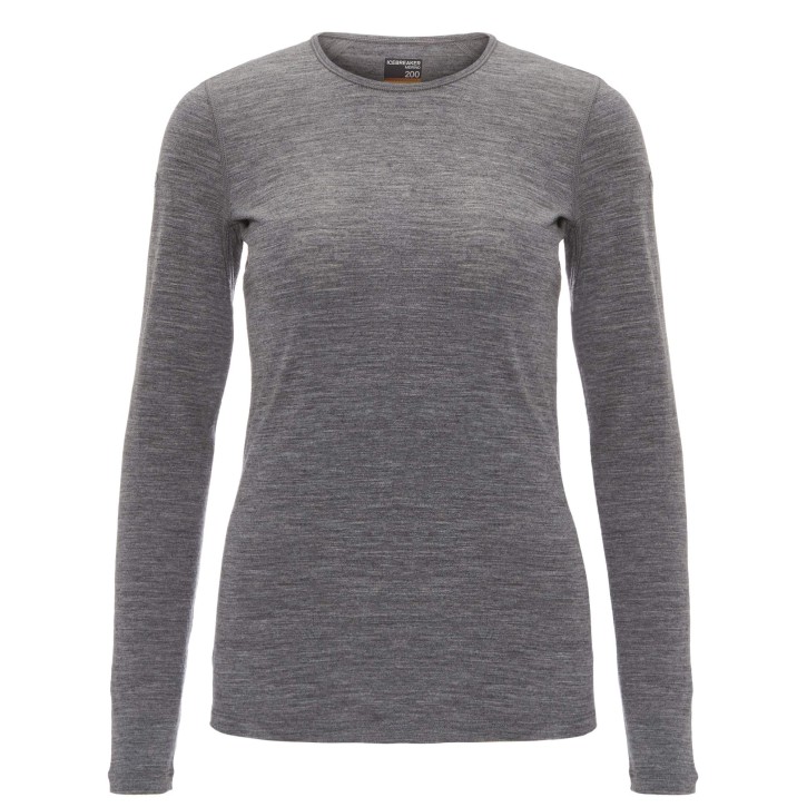 W's Merino 200 Oasis Long Sleeve Crewe Thermal Top L / Gritstone Heather