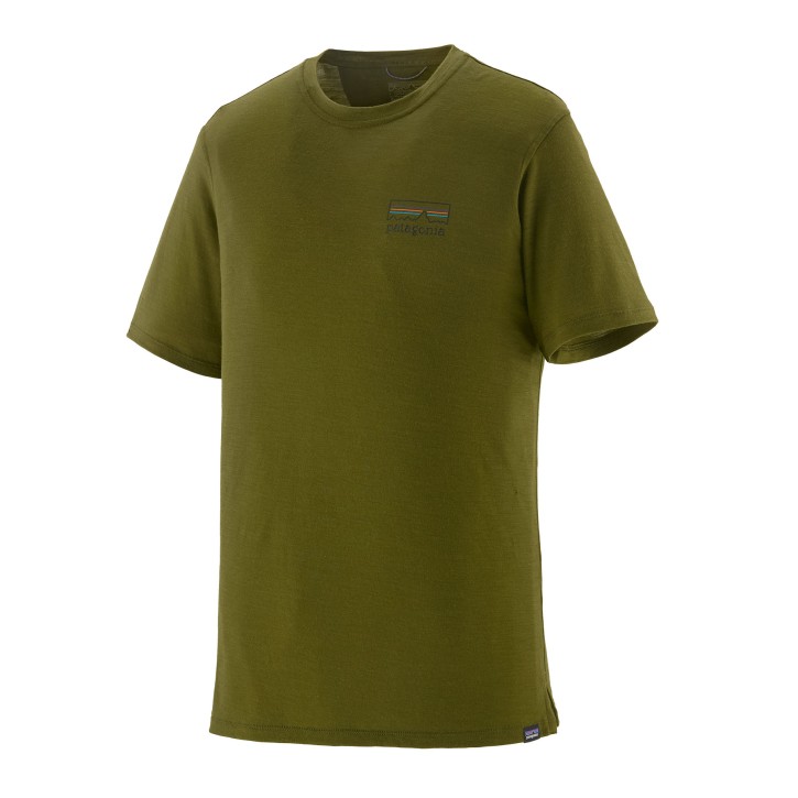 M's Cap Cool Merino Graphic Shirt S / Fitz Roy Strata: Pond Green