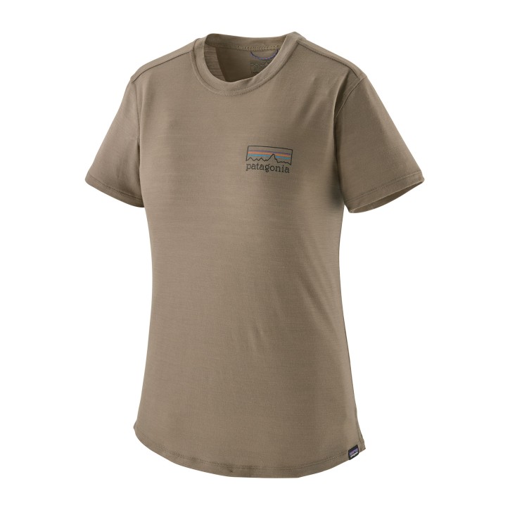 W's Cap Cool Merino Graphic Shirt M / Fitz Roy Strata: Wing Grey