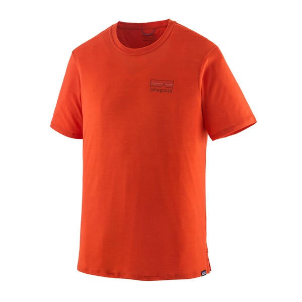 M´s Cap Cool Merino Graphic Shirt  Fitz Roy Strata: Pollinator Orange / S