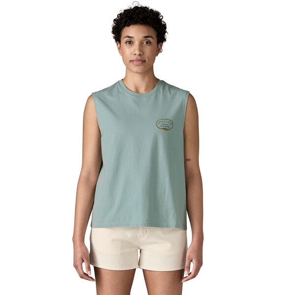 W´s Clean Climb Roots Boxy Organic Tank Top Thermal Blue / L