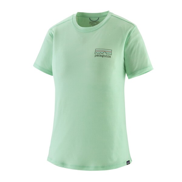 W´s Cap Cool Merino Graphic Shirt Fitz Roy: Strata/Rinsed Green / M